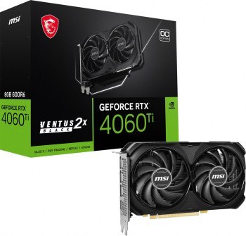 Karta graficzna - MSI GeForce RTX 4060 Ti VENTUS 2X BLACK OC 8GB DLSS 3