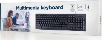 GEMBIRD KLAWIATURA MULTIMEDIALNA KB-UM-107 USB US LAYOUT CZARNA