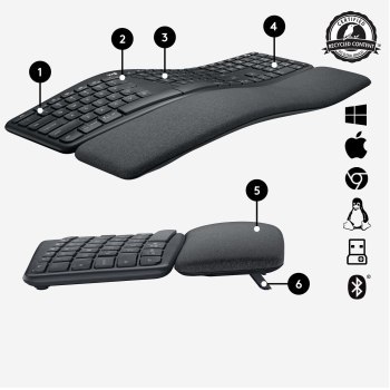 Klawiatura Logitech ERGO K860 - GRAPHITE Wireless