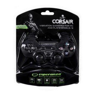 Gamepad Esperanza EG106 (PC PS2 PS3; kolor czarny)