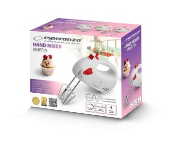 Mikser ręczny Esperanza Muffin EKM007R (150W; kolor czerwony)