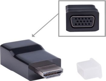 Adapter GEMBIRD A-HDMI-VGA-001 (HDMI M - D-Sub (VGA) F; kolor czarny)