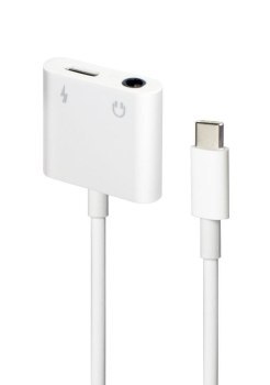 Adapter audio mini Jack żeński 3.5mm i USB-C męski do USB-CM biały Gembird