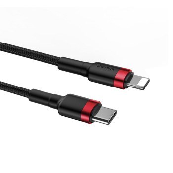 BASEUS KABEL USB-C DO LIGHTNING PD CATLKLF-91 CAFULE 18W 1M (CZARNO-CZERWONY)