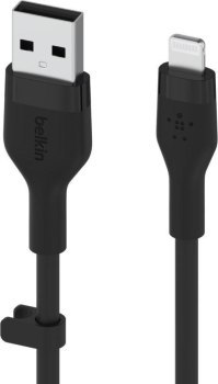 BELKIN KABEL USB-A - LIGHTNING SILICONE 3M CZARNY