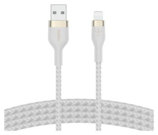 BELKIN KABEL USB-A - LTG OPLOT SILICONE 3M BIAŁY