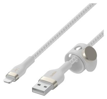 BELKIN KABEL USB-A - LTG OPLOT SILICONE 3M BIAŁY