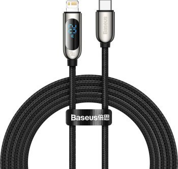 Baseus Display USB-C do Lightning, PD, 20W, 2m (czarny)