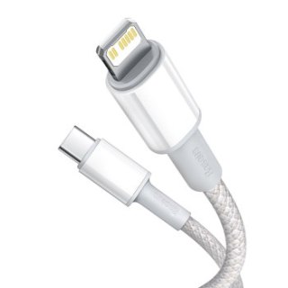 Baseus High Density Braided USB-C do Lightning, 20W, 5A, PD, 2m (biały)