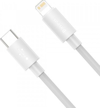 Baseus Simple Wisdom USB-C do Lightning, PD, 20W, 1.5m (biały) 2 szt.