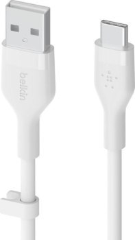 Belkin CAB008bt3MWH BoostCharge USB-A do USB-C silikonowy 3.0m, biały