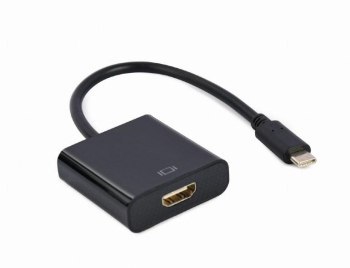 GEMBIRD ADAPTER NA KABLU USB TYP-C DO HDMI 4K 30HZ 15CM CZARNY