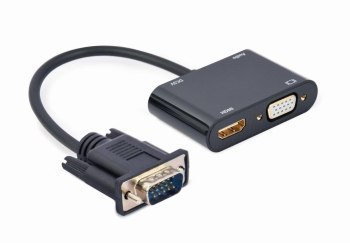 GEMBIRD KONWERTER SYGNAŁU VGA DO HDMI + VGA 0 15M CZARNY