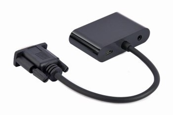 GEMBIRD KONWERTER SYGNAŁU VGA DO HDMI + VGA 0 15M CZARNY