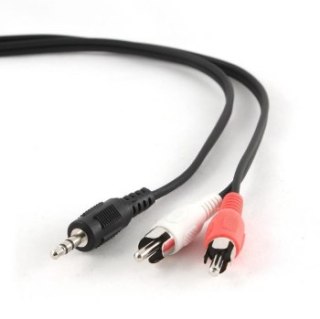 Kabel GEMBIRD CCA-458-5M (2x Cinch M - Mini Jack M; 5m; kolor czarny)