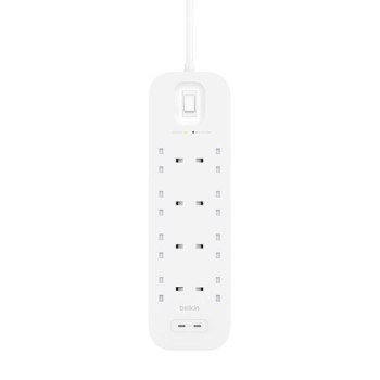 Listwa zasilająca Belkin Power Surge 8-PORT + 2xUSB-C 30W 900J White