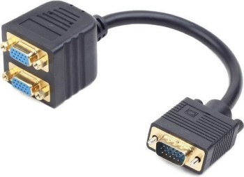 Adapter GEMBIRD CC-VGAX2-20CM (D-Sub (VGA) M - 2x D-Sub (VGA) F; 0 20m; kolor czarny)