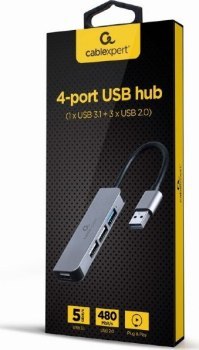 GEMBIRD Hub USB 2.0 - 3 x USB 2.0 + 1 x USB 3.1