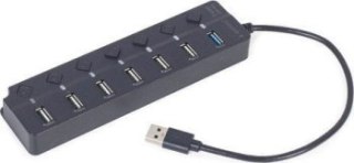 GEMBIRD Hub z przełącznikami USB 3.1 - 6 x USB 2.0 + 1 x USB 3.1