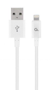 GEMBIRD KABEL USB 2.0 DO 8-PIN CC-USB2P-AMLM-1M-W ŁADOWANIE|TRANSMISJA 1M BIAŁY