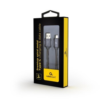 Kabel USB 2.0 (AM/8-pin lightning M) oplot metalizowany 2m szary Gembird