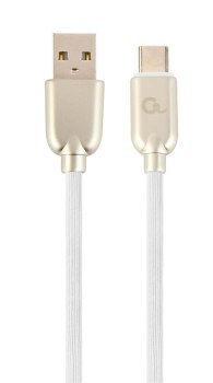 Kabel USB 2.0 - typ C (AM/CM) 2m oplot gumowy biały Gembird