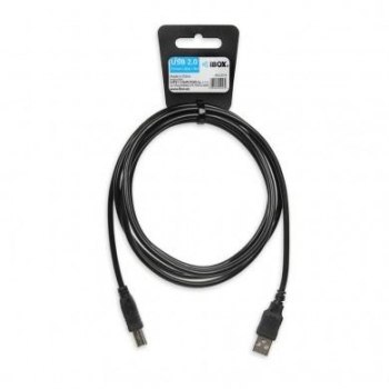 Kabel IBOX USB 2.0 A-B M/M 1 8M DRUKARKA IKU2D18 (USB 2.0 typu A M - USB 2.0 typu B M; 1 8m; kolor czarny)