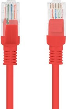 Patchcord UTP Lanberg PCU6-10CC-1000-R (RJ45 - RJ45 ; 10m; UTP; kat. 6; kolor czerwony)