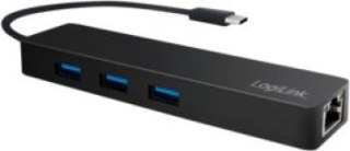 LogiLink 3-portowy USB-C z adapterem gigabit