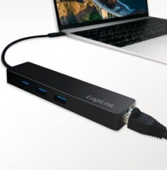 LogiLink 3-portowy USB-C z adapterem gigabit