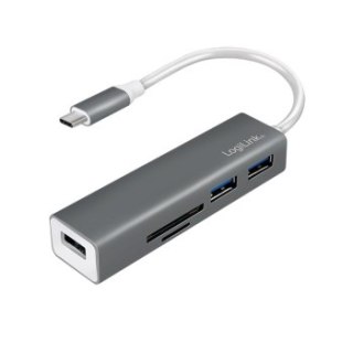 LogiLink 3-portowy USB-C z czytnikiem kart