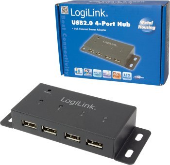 LogiLink 4-portowy czarny