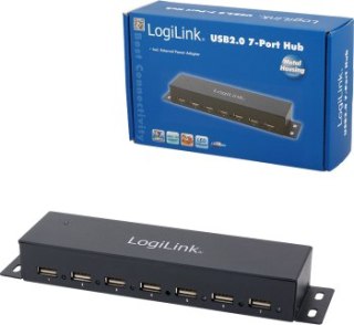 LogiLink 7-portowy czarny