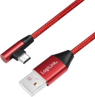 LogiLink USB-C 0.3m kątowy czerwony