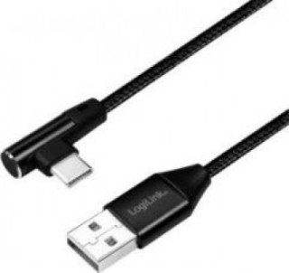 LogiLink USB-C 1.0m kątowy czarny