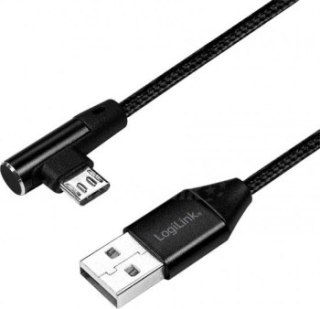 LogiLink micro USB 0.3m kątowy czarny