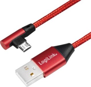 LogiLink micro USB 0.3m kątowy czerwony