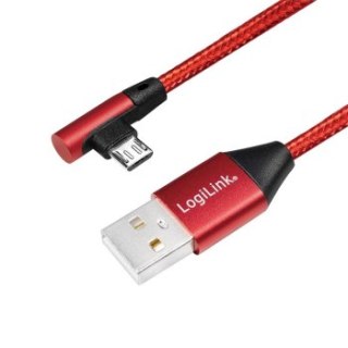 LogiLink micro USB 1.0m kątowy czerwony