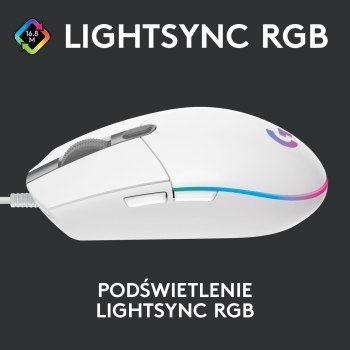 Logitech G102 Lightsync Biała