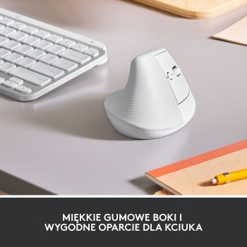 Mysz bezprzewodowa Logitech Lift ergonomiczna biała 910-006475