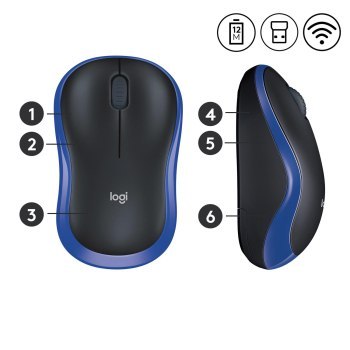 Mysz bezprzewodowa Logitech M185 910-002236 (optyczna; 1000 DPI; kolor niebieski)