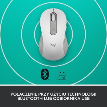 Mysz bezprzewodowa Logitech Signature M650 L dla leworęcznych biała 910-006240