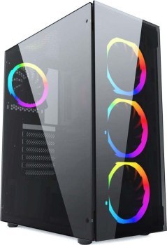 GEMBIRD OBUDOWA FORNAX 1500RGB MIDI-TOWER (2X USB 3.0 HD AUDIO 4X FAN PRZEZROCZYSTY PANEL BOCZNY) CZARNA