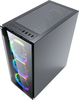 GEMBIRD OBUDOWA FORNAX 1500RGB MIDI-TOWER (2X USB 3.0 HD AUDIO 4X FAN PRZEZROCZYSTY PANEL BOCZNY) CZARNA