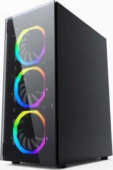 GEMBIRD OBUDOWA FORNAX 1500RGB MIDI-TOWER (2X USB 3.0 HD AUDIO 4X FAN PRZEZROCZYSTY PANEL BOCZNY) CZARNA