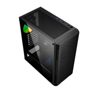 GEMBIRD OBUDOWA FORNAX 400X MIDI-TOWER (2X USB 3.0 1X USB 2.0 HD AUDIO SZKLANY PANEL BOCZNY PODŚWIETLENIE ARGB) CZARNA