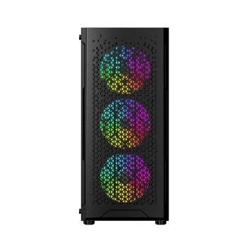 GEMBIRD OBUDOWA FORNAX 400X MIDI-TOWER (2X USB 3.0 1X USB 2.0 HD AUDIO SZKLANY PANEL BOCZNY PODŚWIETLENIE ARGB) CZARNA