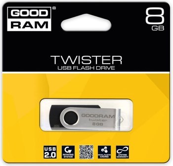 Pendrive GoodRam Twister UTS2-0080K0R11 (8GB; USB 2.0; kolor czarny)