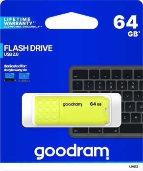 Pendrive GoodRam UME2 UME2-0640Y0R11 (64GB; USB 2.0; kolor żółty)