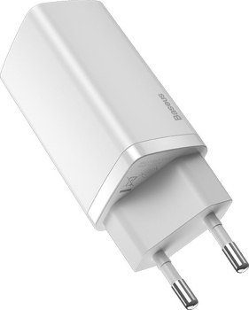 Baseus GaN2 Lite, USB + USB-C, 65W, EU (biała)